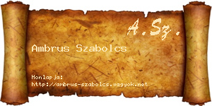 Ambrus Szabolcs névjegykártya