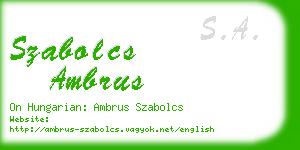 szabolcs ambrus business card